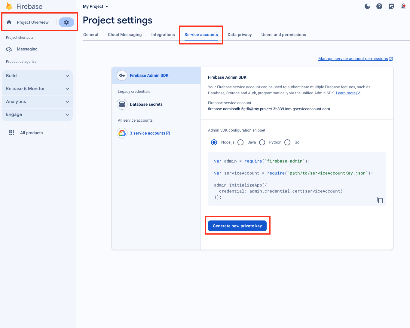 Generate private key